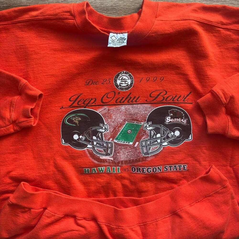 The Cotton Exchange Jeep Oahu Bowl Sweatshirt XX Large Orange 1999